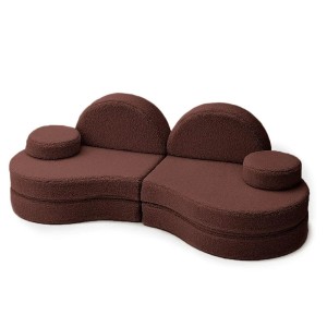 MEOW BABY - SOFA MODUŁOWA DLA DZIECKA COCCOLO 6 ELEMENTÓW BEARLY CIEMNY BRĄZ