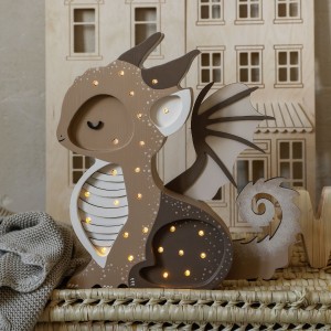LAMPKA NOCNA DLA DZIECKA SMOK TIRAMISU BROWN - LITTLE LIGHTS