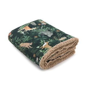 CIEPŁY KOCYK SHERPA WOODLAND 75X100 CM - MAKASZKA