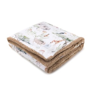 CIEPŁY KOCYK SHERPA SAWANNA 100X150 CM - MAKASZKA