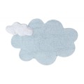 miękki dywan bawełniany z poduszką do leżakowania dla niemowlaka puffy dream blue