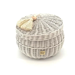 WIKLINOWY KOSZ BUBBLE L CASHMERE