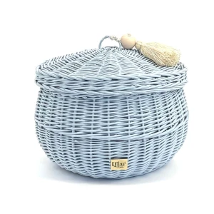 WIKLINOWY KOSZ BUBBLE L BABY BLUE