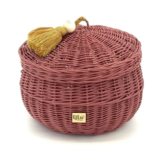 WIKLINOWY KOSZ BUBBLE L RASPBERRY