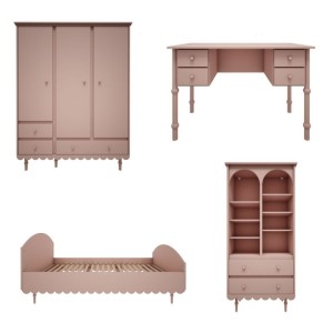 ZESTAW MEBLI MŁODZIEŻOWY WOOD LUCK DESIGN BABUSHKA RÓŻ