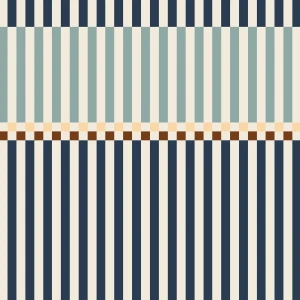TAPETA STRIPES HAPPY 2 COLOURS NAVY BLUE AND MINT - DEKORNIK