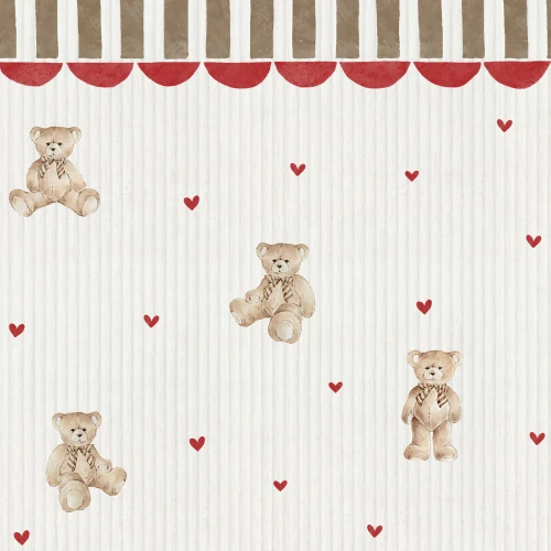 tapeta w urocze misie z ornamentem