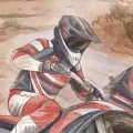 Dekoracja ścienna OFF-ROAD w odcieniach beżu, brązu i przygaszonej czerwieni do nowoczesnego pokoju chłopięcego
