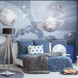 TAPETA DLA DZIECKA GALAKTYKA SPACE ZONE SKY BLUE - MALUMI