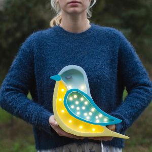LAMPKA PTAK TURQUOISE YELLOW - LITTLE LIGHTS 