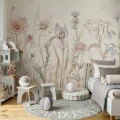 Tapeta dziecięca Spring Joy Rainbow z motywem polnych kwiatów