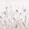 Tapeta dziecięca Spring Joy White – jasna kwiatowa łąka