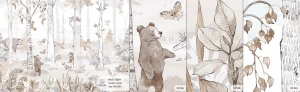 MALUMI MURAL HELLO TEDDY SEPIA - PRÓBKA TAPETY