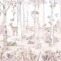 Tapeta dziecięca Hello Rabbit Pink z zajączkami