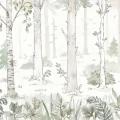 Tapeta dziecięca Hello Forest White z motywem brzozowego lasu