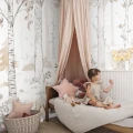 Tapeta dziecięca Hello Forest Beige – leśny krajobraz w beżach
