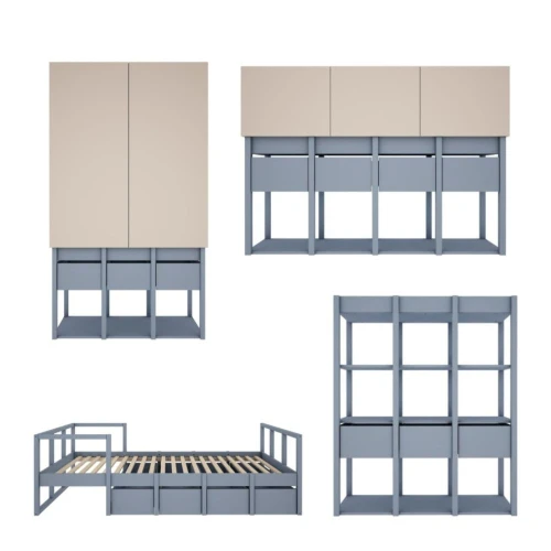 zestaw mebli wood luck design tweens zgaszony niebieski