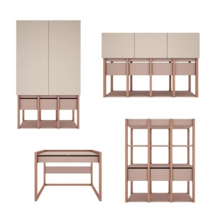 ZESTAW MEBLI DZIECIĘCYCH TWEENS KORAL/RÓŻ - WOOD LUCK DESIGN
