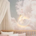 Drewniana lampka Łabędź z pilotem – lampka nocna LED dla dzieci