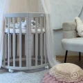 Drewniane łóżeczko 7w1 Kaszmir Waldin do pokoju dziecka w stylu skandynawskim i boho