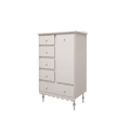 Komoda wysoka Babushka Biała z kolekcji mebli z falbanką marki Wood Luck Design