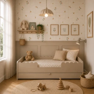 BOOK NOOK ŁÓŻKO DZIECIĘCE Z SZUFLADĄ 80X160 CM LATTE - BELLAMY