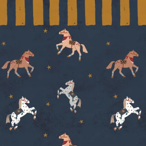 Tapeta Konie Spanish Horses with Border Yellow – Dekornik