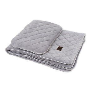 SLEEPEE - KOCYK WELUROWY Z PODUSZKĄ ROYAL BABY GREY