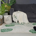 zielony dywan z motywem liści w pokoju dziecięcym w stylu botanicznym tuliroom
