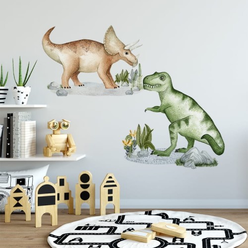 naklejki na ścianę do pokoju dziecka tyranozaur