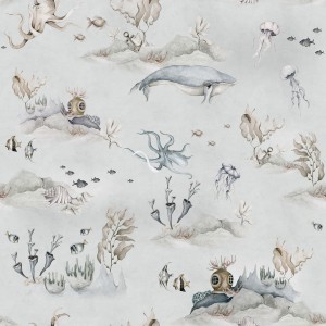 TAPETA UNDERWATER WORLD GREY - DEKORNIK