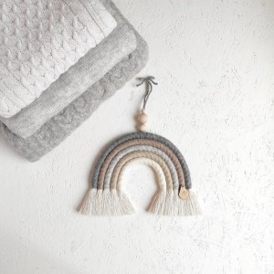 BEŻOWO-SZARA TĘCZA DO POKOJU DZIECKA 5 KOLORÓW