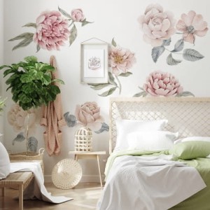 NAKLEJKA NA ŚCIANĘ PIWONIE I RÓŻE DUŻE - YOKO DESIGN