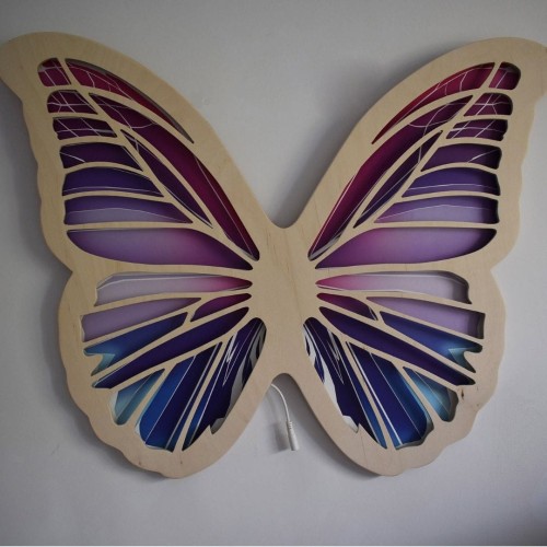 lampka motyl fiolet  niebieski