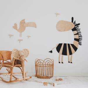 Drewniana dekoracja ścienna Zebra do pokoju dziecka - Cut It Now
