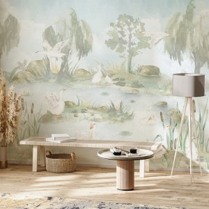 TAPETA GĄSKI NAD STAWEM W38 - YOKO DESIGN
