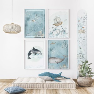 ZESTAW 4 PLAKATY GŁĘBIA OCEANU - YOKO DESIGN