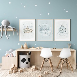 ZESTAW 3 PLAKATY ŁODZIE PODWODNE - YOKO DESIGN