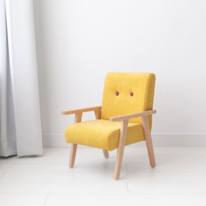 Fotelik dziecięcy welur żółty - Modelina Home