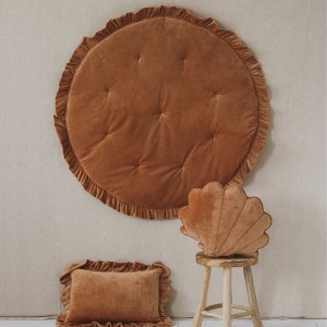 MOI MILI - SOFT VELVET MAT WITH FRILL CARMEL