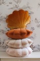 shell cushion velvet gold pearl