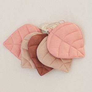 MOI MILI - LINEN GARLAND WITH LEAVES PINK