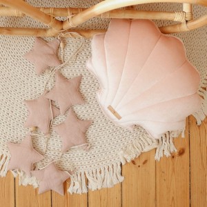MOI MILI - LINEN GARLAND WITH STARS PINK DUST