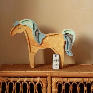 LITTLE LIGHTS - UNICORN LAMP BABY BLUE WOOD