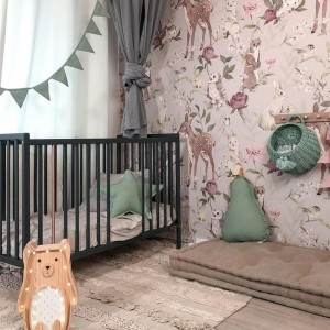 MALUMI - WALLPAPER WOODLAND GIRLS GRAY