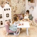 woodland wallpaper girls grey