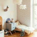 wallpaper with daisies gray