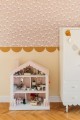 wallpaper with daisies powder pink