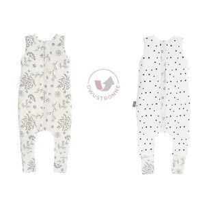 SLEEPEE - DOUBLE-SIDED SLEEPING BAG WITH LEGS BLOOM/BLACK DOTS