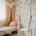 wallpaper with herons and flowers